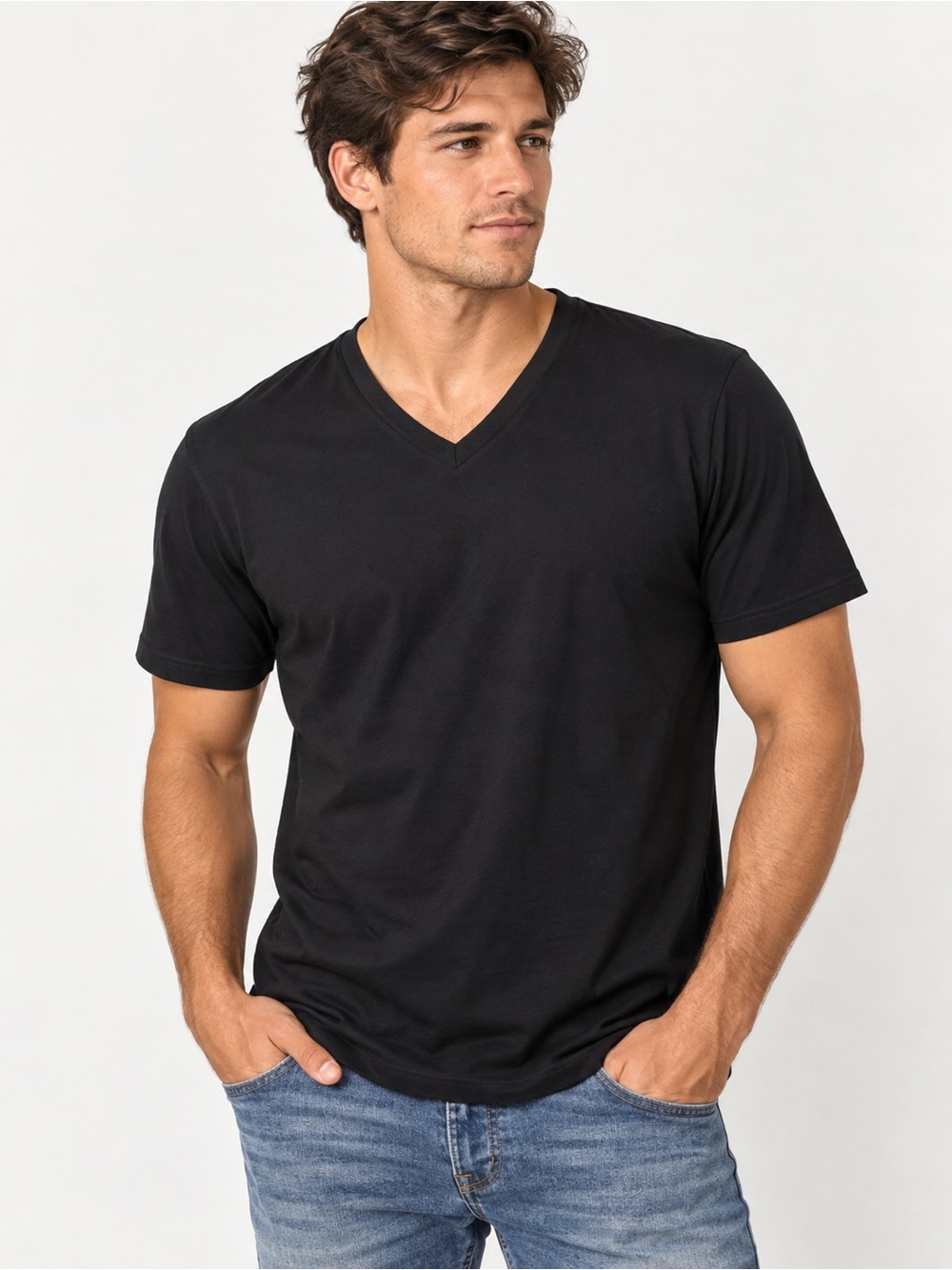Harbor Bay DXL Men’s Black V-Neck T-Shirt 2XL Never Worn